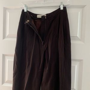 vintage brown wool blend trousers, fully lined